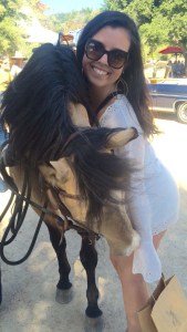 woman with a small horse