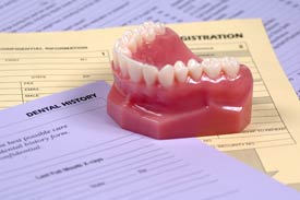dentures on printed dental forms