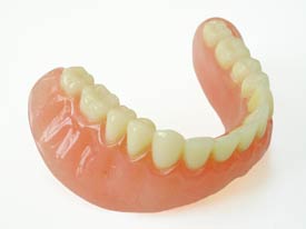 lower denture with soft liner